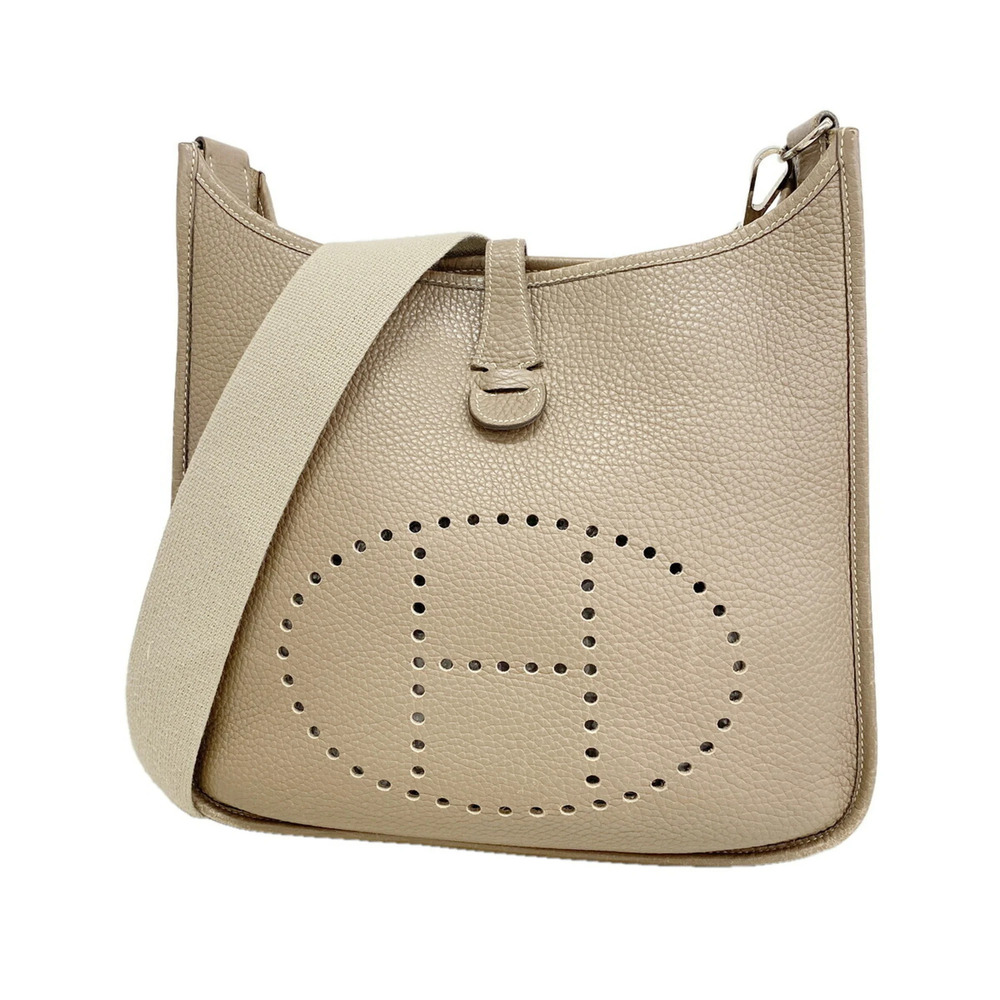 Hermes Evelyne 2PM Shoulder Bag, Taurillon Clemence Leather, Etoupe, □I Stamp...